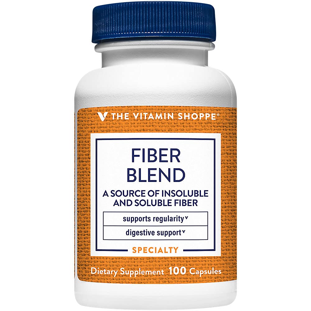 Le mélange de fibres de vitamine Shoppe, source naturelle de fibres insolubles et solubles, soutient la santé et la régularité digestives (100 capsules)