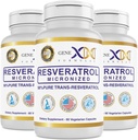 Formules Genex 98% Pure Trans-Resveratrol avec BioPerine® pour Absorption (3 Pack) Micronisé, testé en laboratoire, resvératrol entièrement stabilisé 600mg - 180X Trans-Resveratrol Capsules pour un vieillissement en santé