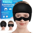Chapeau de soulagement des maux de tête, migraine apaisante Relief Cap Gel Ice Head Wrap Masque des yeux des maux de tête pour les sinus, les yeux puants, la tension et le stress - Thérapie chaude et froide