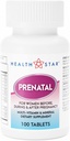 GeriCare Multivitamine prénatale par HealthStar pour maman et bébé en santé - Folate + Vitamine C + Vitamine D + Fer + Calcium + B12-100 Comprimés