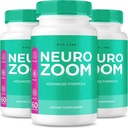(3 Pack) Supplément Neuro Zoom, Neuro Zoom Formule de support de mémoire organique, Neuro Zoom pour réduire les effets négatifs du brouillard cérébral, Neuro Zoom utilisé pour stimuler la mémoire, NeuroZoom (180 capsules)