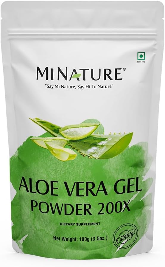 Aloe Vera Gel Powder 200x by mi Nature.Aloe Barbadensis naturel et pur.Aloe 100g (3.5oz)