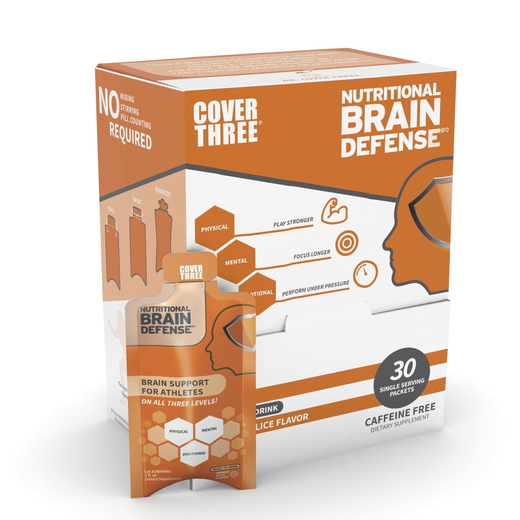 Couverture Trois Brain Defense Omega 3 Huile de poisson, supplément nutritionnel du cerveau avec Curcumine, Uridine, Orange Slice Liquid Omega 3 Formule DHA EPA, supplément nootropique pour les athlètes