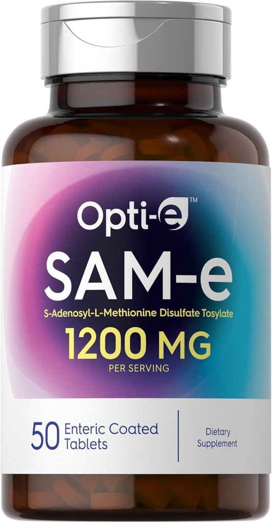 Carlyle SAM-e Supplément 1200mg.50 Comprimés végétariens S-Adénosyl-Méthionine Disulfate Tosylate de S-Adénosyl-Méthionine non-OGM et sans gluten par Opti-e