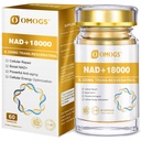 OMOGS NAD+ 300 mg + Trans-Resvératrol 200 mg, Supplément NAD pur, Absorption maximale, Supplément de stimulation pour la réparation de l'ADN, Vieillissement en santé, Énergie cellulaire et Longévité, 60 Capsules