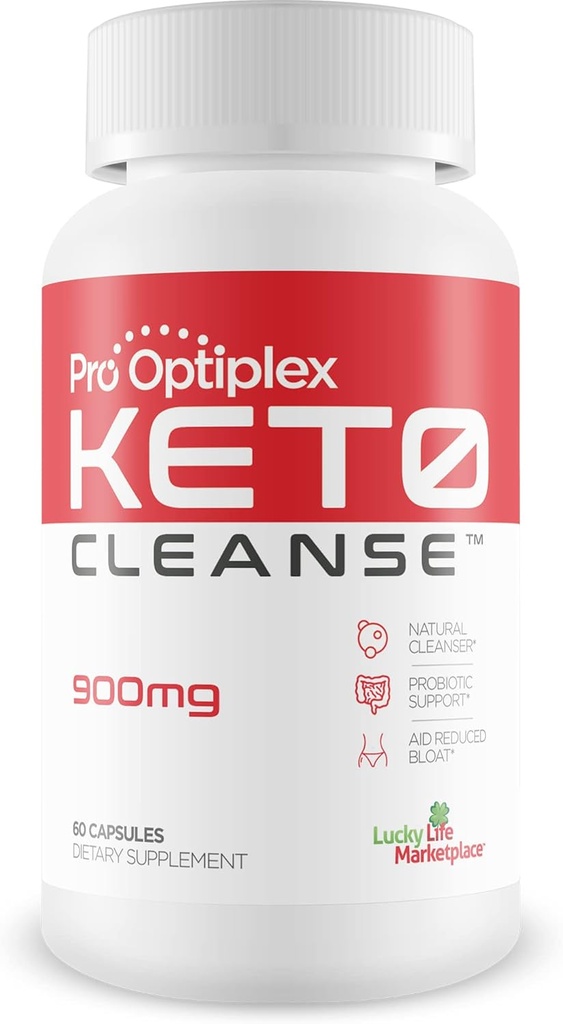 Pro Optiplex Keto Cleanse - Cleanse & Detox Naturally - Herbal Keto Cleanse with Probiotics - Help Flush Waste & Toxins - Full Body Cleanse & Colon Cleanse - Support Reduced Bloating