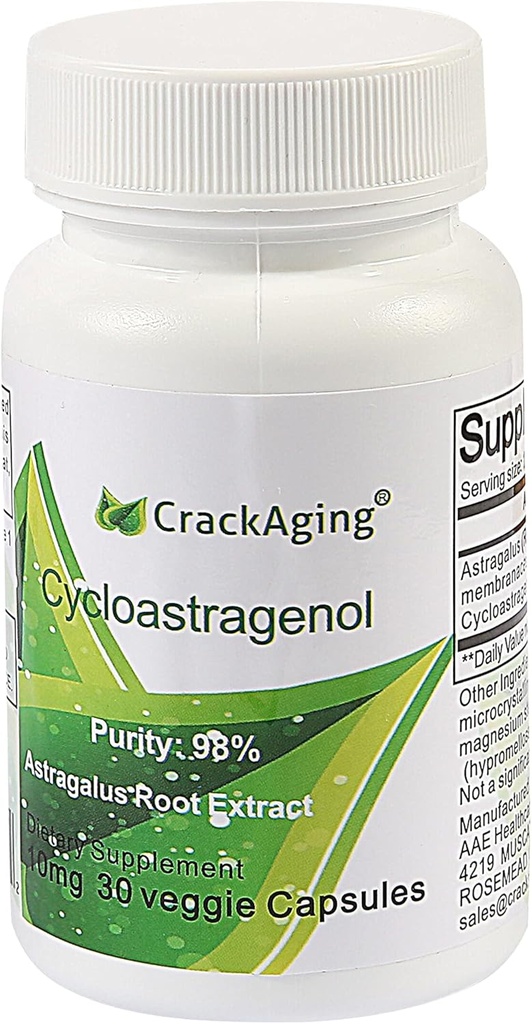 Craquage Super-Absorption Cycloastragenol 98% Anti-Aging & Telomerase Activation & DNA Health Immunity Boost(10 mg x 30 Capsules)