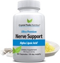 Nerve Support Supplement - Natural Vitamins with 650mg non-GMO ALA Alpha Lipoic Acid – Premium Nerve Support Supplement - Hands & Feet - Tingling, Numbness - 60 Veggie Capsules