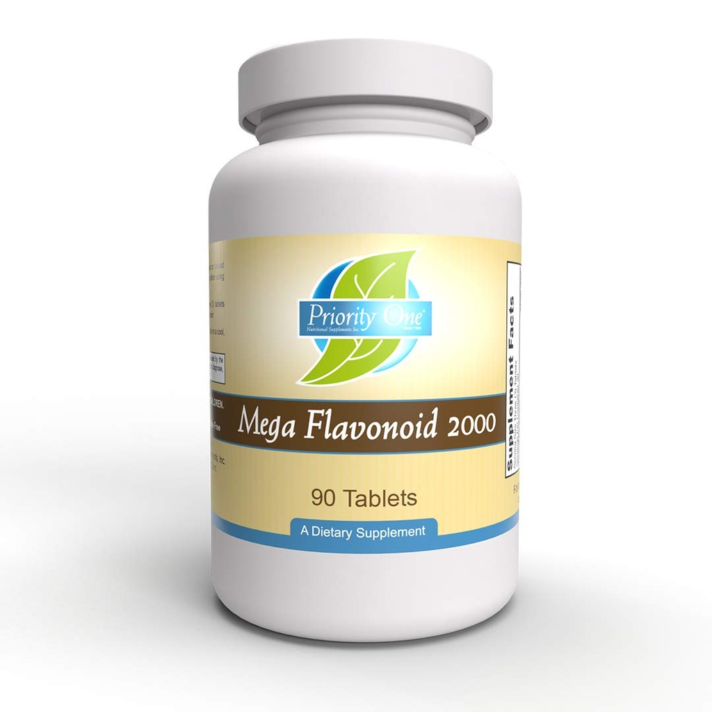 Priorité 1 Vitamines Mega Flavonoïde 2000 90 Comprimés - Bioflavonoïde à dose clinique.