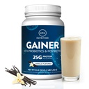 MRM Nutrition Gainer Protéines avec Probiotiques + Postbiotiques , Vanille Aromatisée , 25g Protéines , Concentré de lactosérum + Isolé + caséine micellaire , Slow + Digestation rapide , avec enzymes digestives , 18 portions