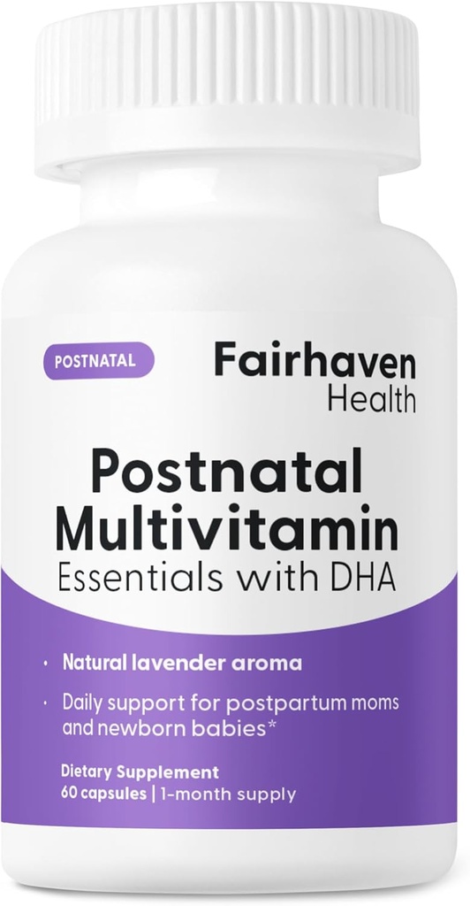 Fairhaven santé postnatale multivitamine Essentiels de la multivitamine quotidienne végane pour les femmes post-partum.