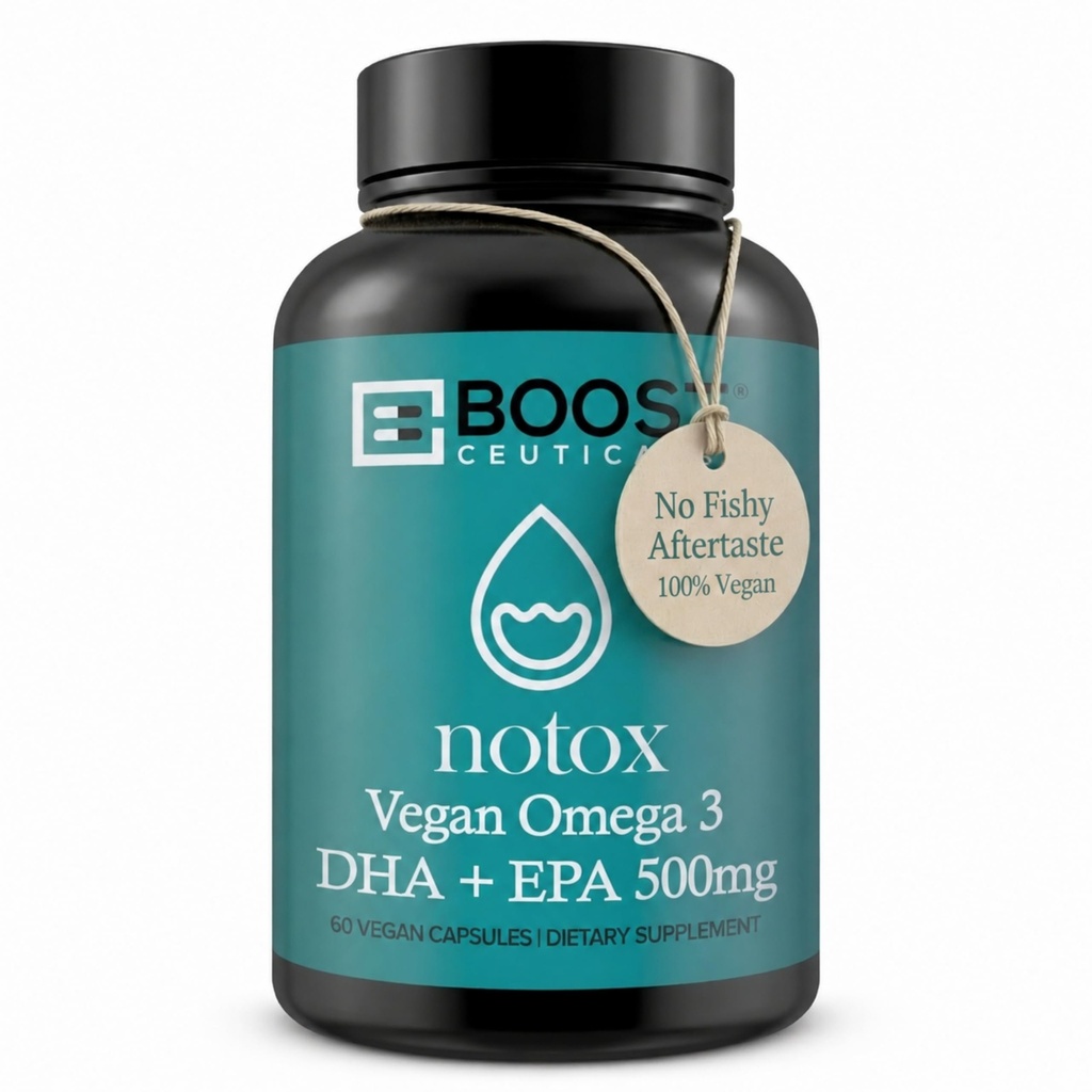 BoostCeuticals Vegan Omega 3 Supplément 500mg Dha Epa Vegan Softgels - Pas de Stearates Non GMO Sans Gluten