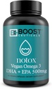 BoostCeuticals Vegan Omega 3 Supplément 500mg Dha Epa Vegan Softgels - Pas de Stearates Non GMO Sans Gluten