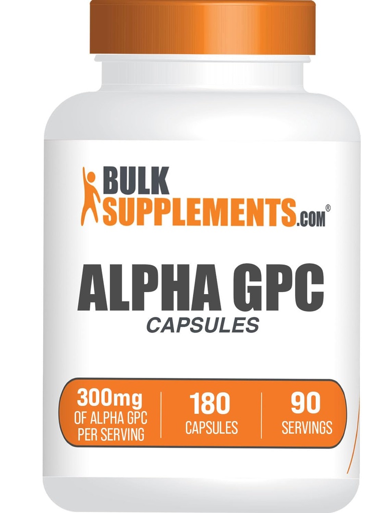 BulkSupplements.com Alpha GPC Capsules - Acetylcholine Supplements, Alpha GPC 300mg - Choline Supplements, Gluten Free, 2 Capsules per Serving, 180 Capsules (Pack of 1)