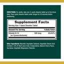 Nature's Bounty Vitamine B12, soutient le métabolisme de l'énergie et la santé du système nerveux, 500mcg, 100 comprimés à dissolution rapide (paquet de 2)