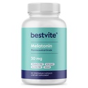 BESTVITE Mélatonine 30mg (120 gélules végétariennes) - Pas de stéarate - Vegan - Non OGM - Sans gluten - Mélatonine à forte dose