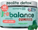 Détox de zéolite pour les enfants et les adultes, Détox de zéolite de zéolite de chlorella, alternative au charbon de bois activé, nettoyage quotidien doux de la toxines pour les enfants et les adultes, 60 gommes végétales de pomme verte