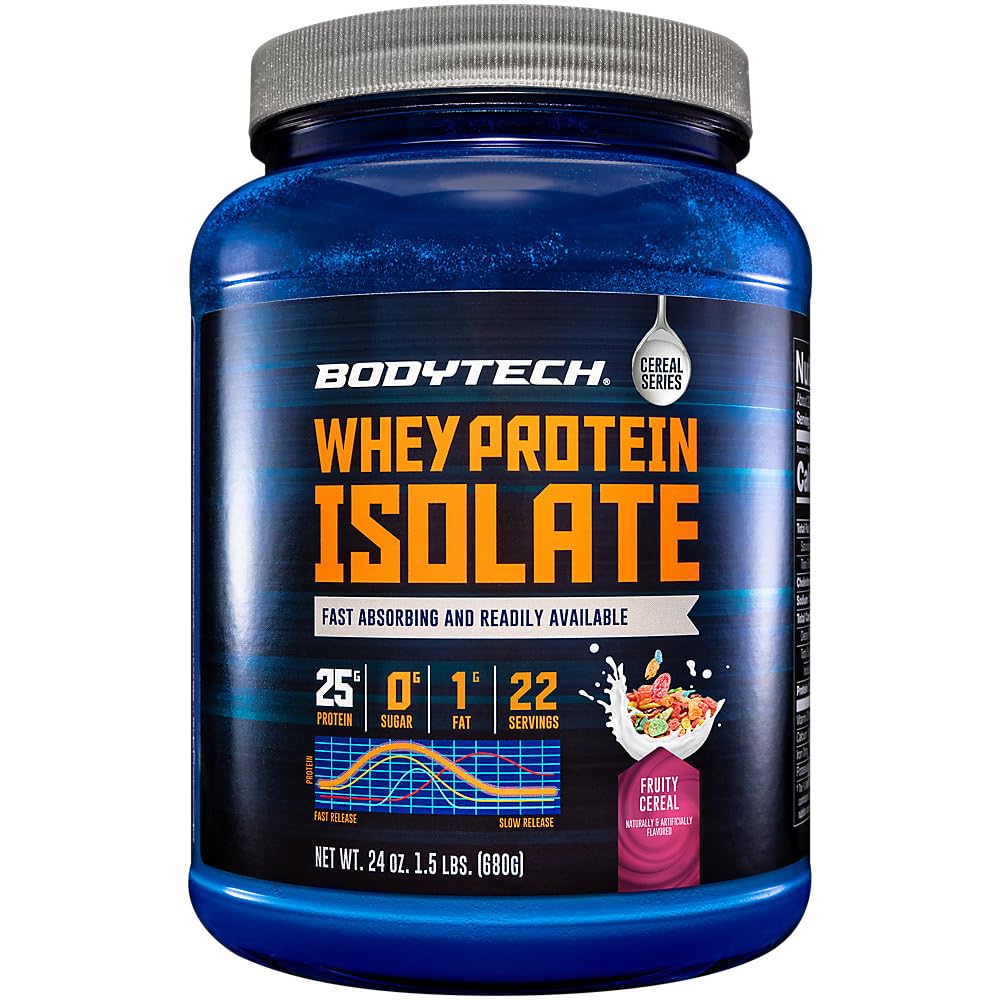 BODYTECH Whey Protéine Isolate Poudre - Céréales fruitées (1,5 lbs./23 portions)