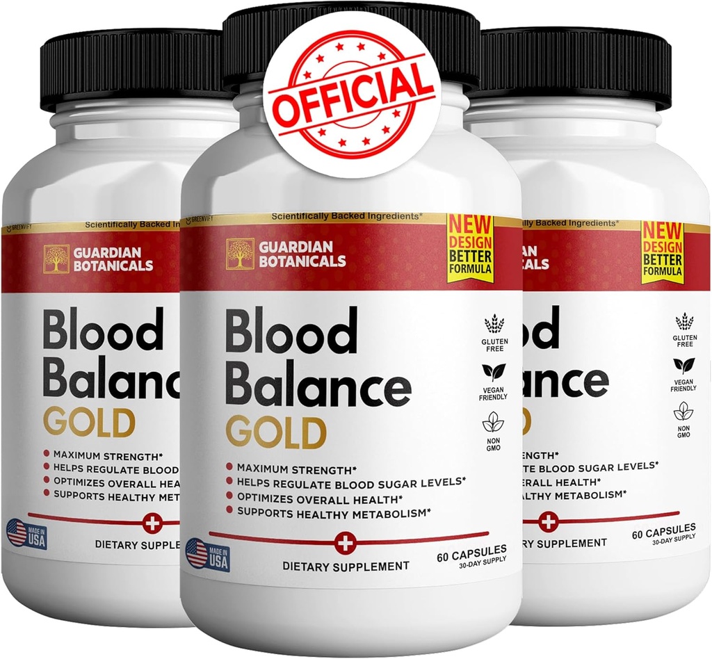 Guardian Botanicals Balance sanguine Toute la formule naturelle pour maintenir des niveaux sains, la formule quotidienne de force maximale, bilans d'équilibre sanguin (3 Pack - 180 Capsules)
