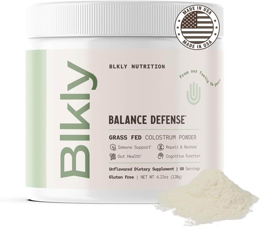 Supplément Colostrum Poudre pour Gut Health, Immune Support, Récupération musculaire et bien-être