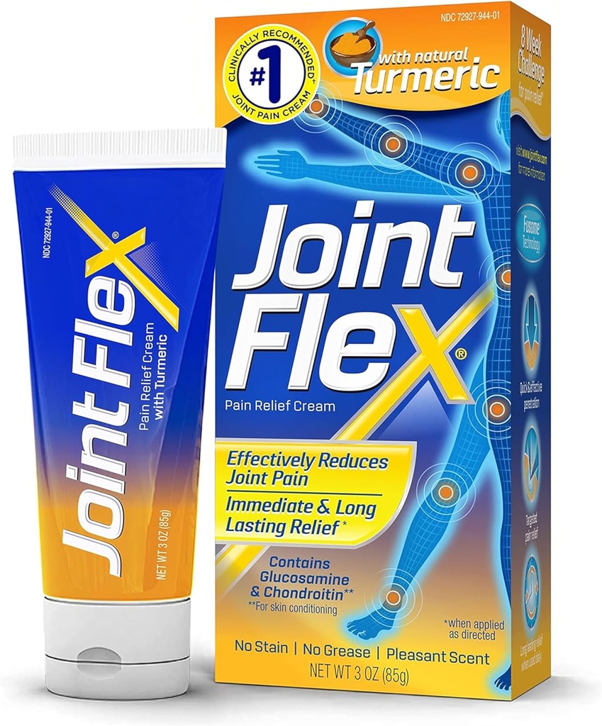 JOINTFLEX Pain Relief Cream with Turmeric, Arthritis Pain Relief, Joint Pain Relief, 3 Ounce Tube