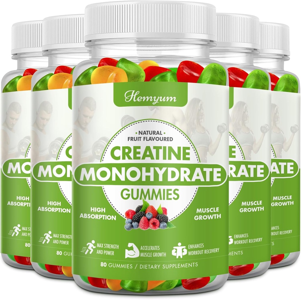 Creatine Monohydrate Gummies - Pre-Workout Complex Creatine for Women Men, Enhanced Muscle Strength, Boost Focus and Endurance, Muscle Builder 400 Count