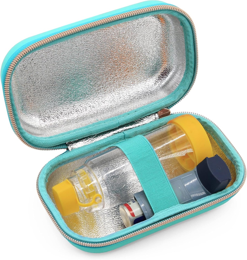 CASEMATIX Asthma Inhaler Case Fits Inhaler Spacer For Adults, Masks, Inhaler Holder and More - Compact Size Fits 6.25" Maximum, Includes ASTHMA CASE ONLY