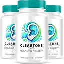 (3 Pack) Capsules Cleartone, Pills d'oreille Cleartone, Pills de tonalité Cleart pour l'ouïe, Capsules officielles Cleartone Formule avancée, Avis de pilules Cleartone, Tonalité Clear pour la santé globale de l'oreille, 180, 3 mois