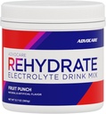 Réhydrater AdvoCare - Mélange de boissons électrolytiques - Comprend le magnésium, le sodium, le potassium et le calcium - Antioxydant et acide amino fortifié - soutient l'hydratation et la récupération - punch fruit, 12,7 oz