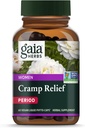 Gaia Herbs Cramp Relief - Herbal Supplement for Hormone Balance & Period Cramp Relief - Made with Organic Licorice Root, White Peony Root, Turmeric & More - 60 Vegan Capsules (60 Servings)