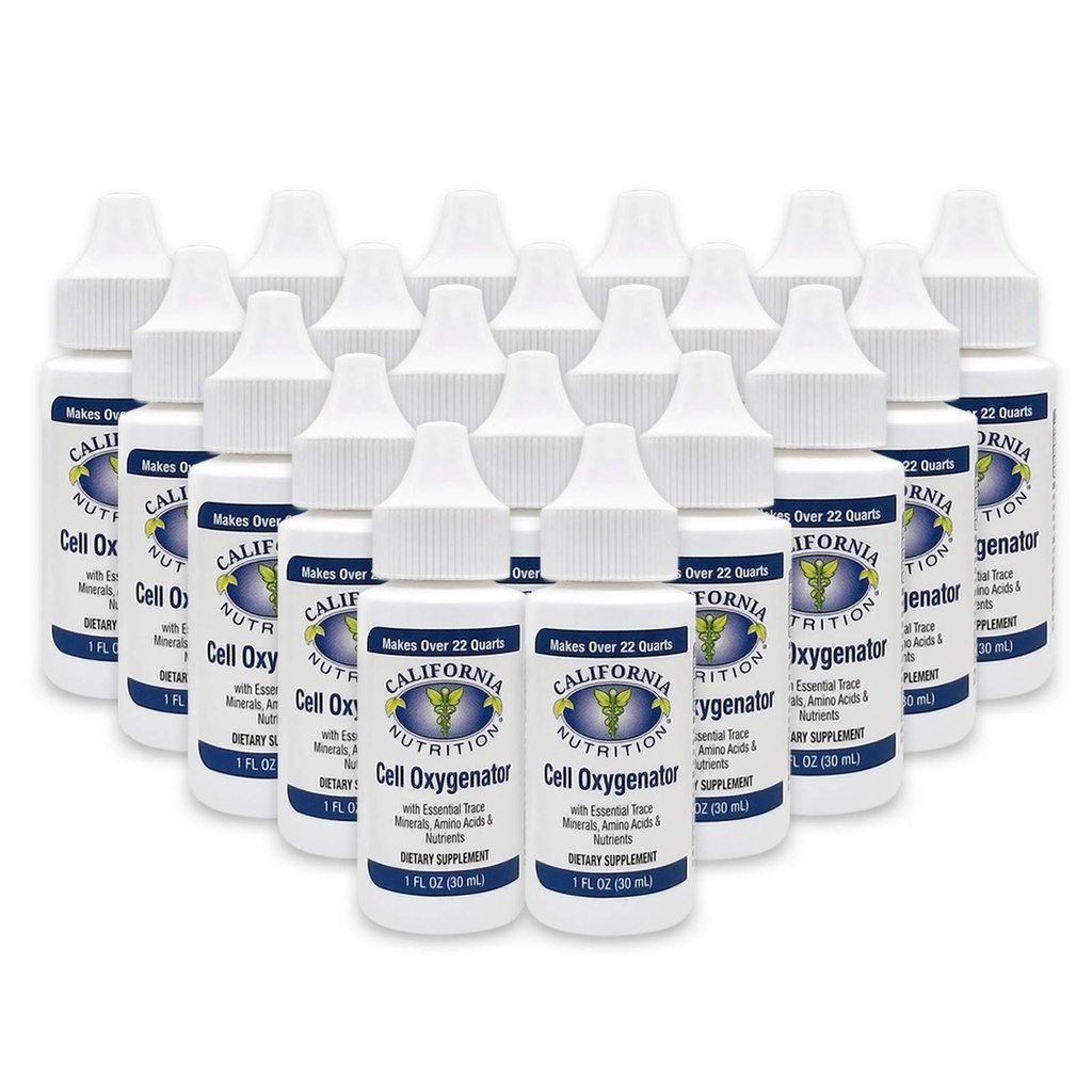 Cell Oxygenator 1 Fl Oz Bouteille (paquet de 20), Cell Food Concentrate Liquid Oxygen Water Drops, complément alimentaire nutritionnel, système immunitaire Suport, acides aminés et minéraux traces