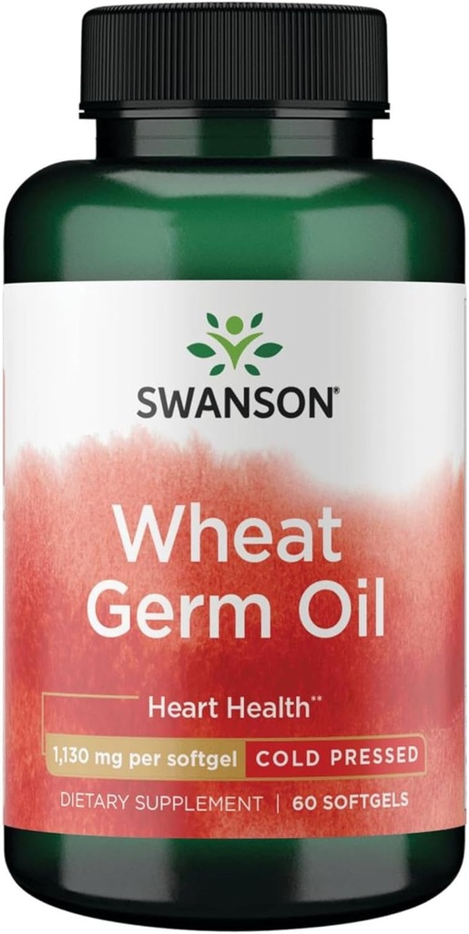 Swanson Huile de germe de blé pressé à froid 1130 Milligrammes 60 gels