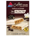 Atkins Coffee House Collection Vanilla Latte Bar, 16g de protéines, 2g de sucre, 4g de glucides nets, 13g de fibre, 12 Compte
