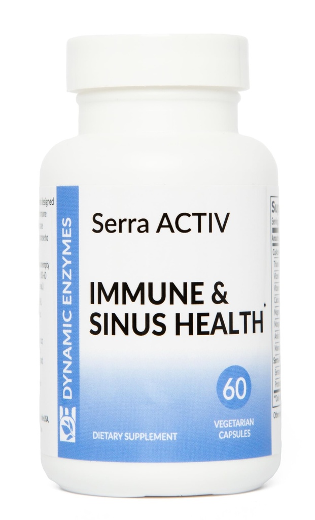 Serra ACTIV - 60 capsules véganes - Soutienne la santé sinusale et cardiovasculaire - Serrapeptase résistante à l'acide - 120 000 SPU - Soutien immunitaire - Enzymes systémiques