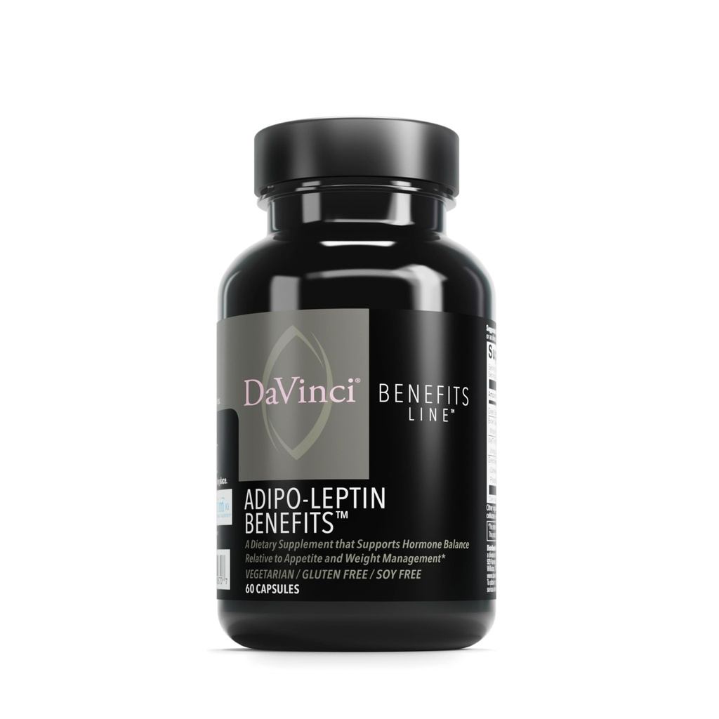 DAVINCI Labs Adipo-Leptin Benefits Dietary Supplement - Hormone Balance Support & Metabolism Support avec extrait de thé vert, extrait de café vert et plus* - 60 Capsules végétariennes (30 portions)