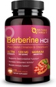 NATURE TARGET Berberine HCl 1200mg, Supplément Berberine avec Ceylan Cinnamon, Chromium - Supports Immune, Gastro-intestinale & Santé cardiovasculaire, Non-OGM, 120 Capsules