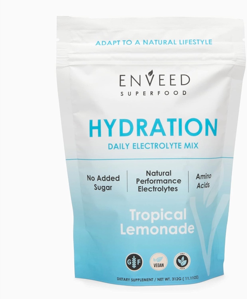 hydratation SUPERFOOD : sans sucre Mélange actif de récupération musculaire pour les hommes et les femmes – vitamine C, zinc, magnésium et acides aminés BCAA