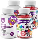 Enfants Magnésium Gummies Sans sucre 120 Compte et Magnésium Gummies Sans sucre 120 Compte - Calme Magnésium Gummies Supplément pour les enfants, Magnésium sans sucre Chews Calme pour les enfants et les adultes