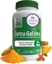 Santé Thru Nutrition Curcu-Gel 650mg BCM-95® CurcuGreen curcuma Curcumine à haute absorption Réponse à l'inflammation saine Rép. cliniquement étudiée 3e partie testée Non-OGM (paquet de 180)