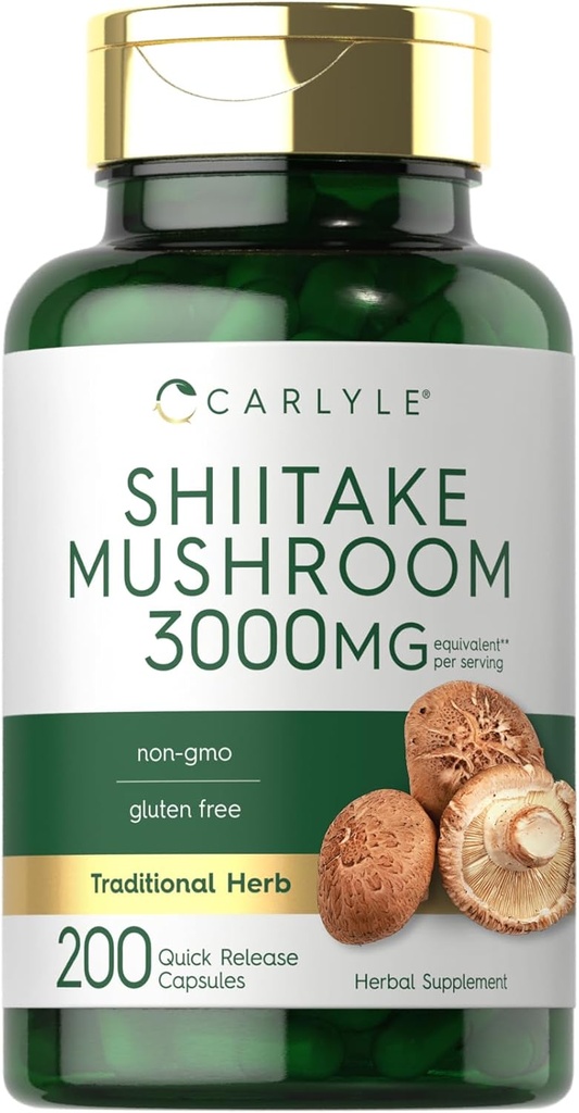 Extrait de champignons chiitake de Carlyle 3000mg de 200 capsules