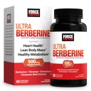 FACTEUR DE FORCE Ultra berbère, supplément berbère avec 500mg Berberine HCl Plus Chromium et extrait d'écorce de cannelle pour soutenir le métabolisme et le bien-être quotidien, non OGM, sans gluten, 60 capsules végétales