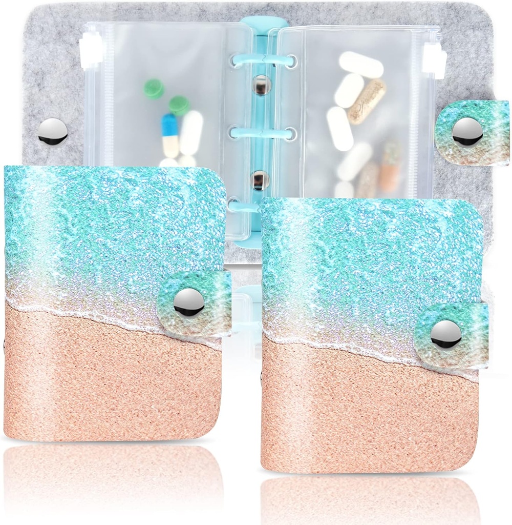 Hennaja Pill Organizer, Pill Pouches Sacs à pilules en plastique transparent Auto-scellage de la médecine de voyage Organisateur Entreposage (2-Sandbeach, 2 Pack)