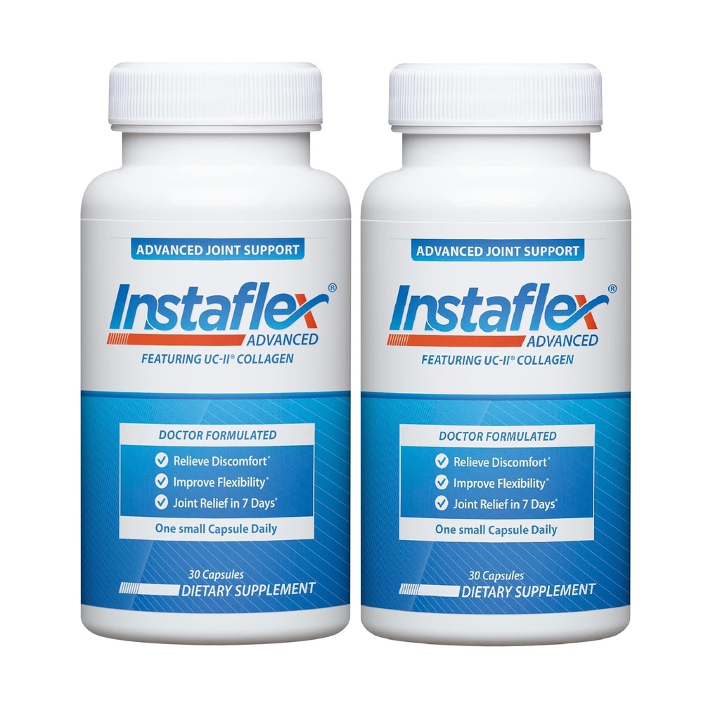 Instaflex Advanced Joint Support Capsule supplément nutritionnel avec supplément de soulagement articulaire formulé par le médecin, avec collagène UC-II et 5 autres ingrédients de combat articulaire, 60 Ct