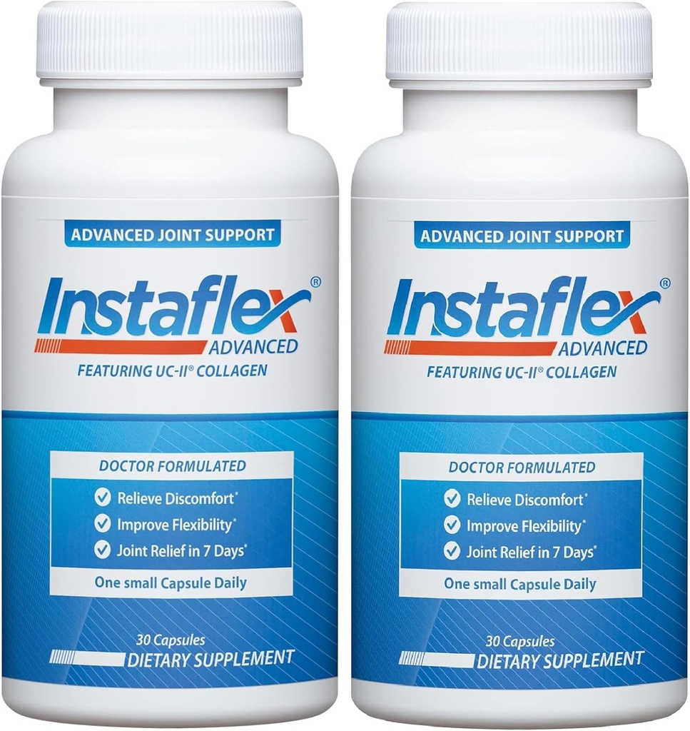 Instaflex Advanced Joint Support Capsule supplément nutritionnel avec supplément de soulagement articulaire formulé par le médecin, avec collagène UC-II et 5 autres ingrédients de combat articulaire, 60 Ct