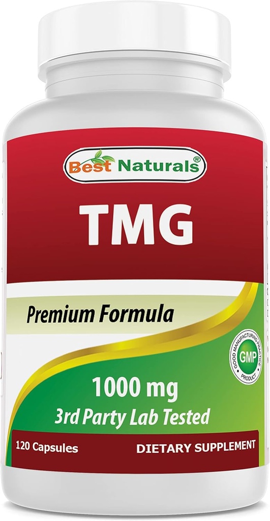 Meilleurs naturels TMG Triméthylglycine (sous forme d'anhydre bétaïne) 1000 mg Servant - 120 Capsules - Niveaux d'homocystéine sains et soutien à la méthylation (120 Nombre (paquet de 1))