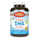 Carlson - Kid's Chewable DHA, 100 mg DHA, Santé du cerveau, Fonction de la vision, Croissance et Développement, Orange, 180 Softgels Chewable