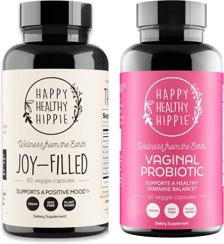 Happy Healthy Hippie Vaginal Probiotiques pour les femmes & Joy-Filled Mood Support
