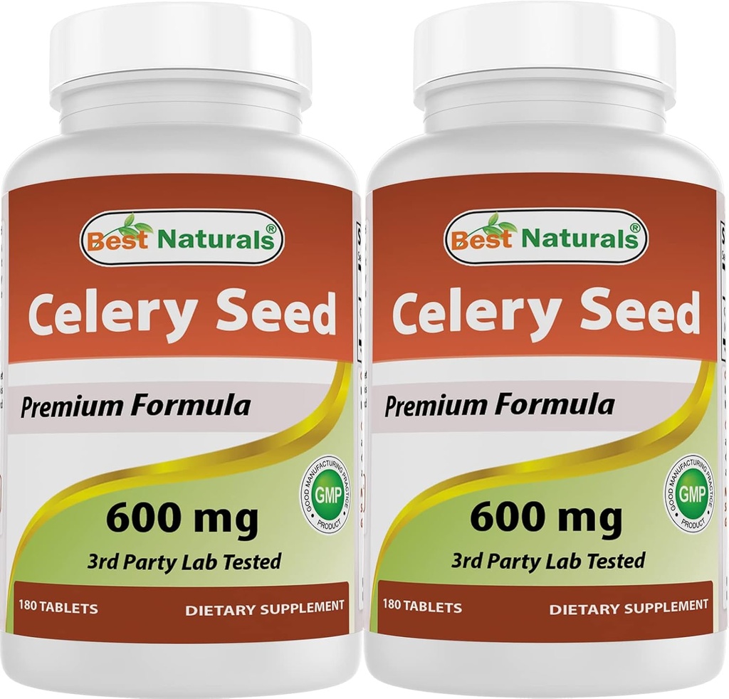 Meilleures graines de céleri naturelles 600 mg 180 Comprimés (180 Nombre (paquet de 2))
