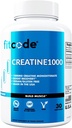 code d'ajustement Creatine1000, 1 gramme de monohydrate de créatine pure dans chaque portion, gélules de légumes (30 portions)