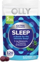 OLLY Extra Strength Sommeil Gummy, 5 mg Mélatonine, L-Theanine, Camomille, Extraits de baume de citron, Aide au sommeil, BlackBerry Flavor - 120 Compte